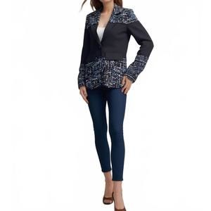 NEW ELLYNDALE tweed ponte blazer in black/mix tweed